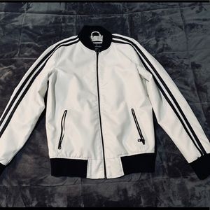 White Leather Biker Jacket